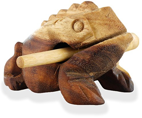 ART-CRAFT Musikinstrument Ratsche Klangfrosch Holz L 15cm