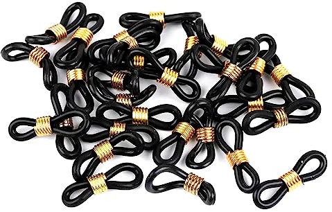 30 Brillenschlaufen Brillenkettenhalter Brillenketten-Verbinder Ösen für Brillenband 20x7mm Farbwahl, Farbe:schwarz gold