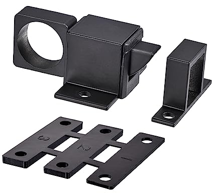 QUARKZMAN Alluminio Lega Porta Bullone Chiusura x 1pz Molla Rimbalzo Blocco per Recinzione Porta e Finestra, [Nero]