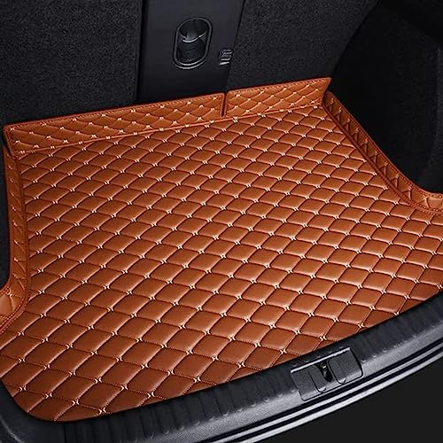 Auto Leder Kofferraummatten für Honda CRV 2012-2016, Passgenaue Auto Kofferraummatte Leder Schutzunterlage Leder Kofferraummatte Kofferraumwanne Zubehör,E Brown
