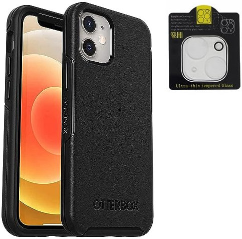 OtterBox Symmetry MagSafe Case for iPhone 12 Mini (Not 12/12 Pro or 12 Pro Max) with Camera Lens Protector - Non Retail Packaging - Black