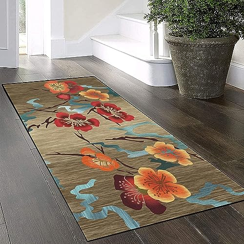 Teppich Läufer Flur Küche Rutschfest Waschbar 50x240cm Teppichläufer Lang, Braun Kücheteppich Küchenläufer Meterware Korridor Tepiche Schlafzimmer Esszimmer Schmutzfangmatte Breit 40-140Cm