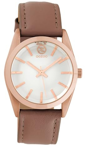 Oozoo Damen Armbanduhr Timepieces Analog Leder braun UOC10192 Analoguhr