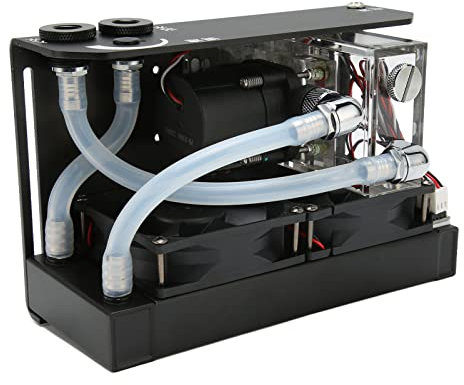 Pompa di Raffreddamento Ad Acqua CPU, Pompa Acqua Mute Integrata per Raffreddamento Ad Acqua PC da 600 L/H, Scambiatore di Calore in Alluminio Radiatore di Raffreddamento a