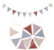 Moguri Wimpelkette Kinderzimmer,100% Stoff aus Musselin Baumwolle,Tolles Zubehör für Hausbett,Babybett & Kinderbett,Wanddeko Geschenk,Kinderzimmer Deko Mädchen & Jungen,Bunt