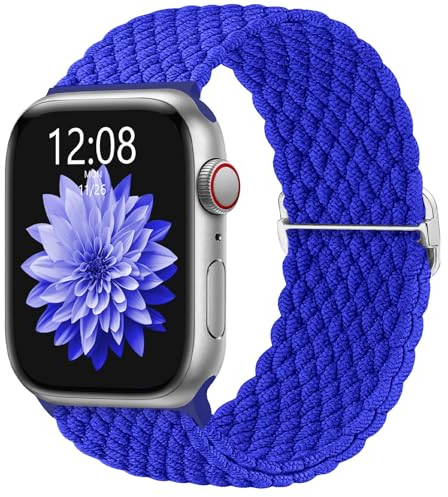 AMSKY Geflochten Band Kompatibel mit Apple Watch Armband 40mm 46mm 44mm 45mm 41mm 42mm 38mm 49mm Damen Herren, Textil Stoff Kompatibel mit iWatch Armband Se Ultra Series 10 9 8 7 6 5 4 3 2 1