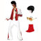 Luming Herren Halloween Kostüm Karneval Deluxe Kostüm 50er 70er Disco-Party 5-teiliges: Jumpsuit, Gürtel, Perücke, Sonnenbrille, Schal