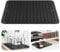OSDUE Alfombrilla Escurreplatos de Silicona,40 x 30cm Alfombrilla Escurreplatos Plegable,Estera Para Lavar Platos Enrollable Antideslizante Resistencia a Altas Temperatura para Cafetera,Negro