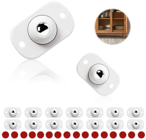 HJIAMA 16 Stück Mini-Rollen selbstklebend – 360° Drehbar & Geräuschlos, Leichtlast bis 2kg pro Rolle – Für Küchengeräte, DIY Möbel, Mülleimer, Aufbewahrungsbox