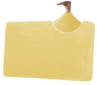 BXFUL Sofa Sitzkissenbezug Stretch, Samt Bezug für Sofa Sitzkissen, Elastische Couchüberzüge, Sofasitzbezug Schonbezug Ersatz für einzelne Kissen (2-Sitzer,Gelb)