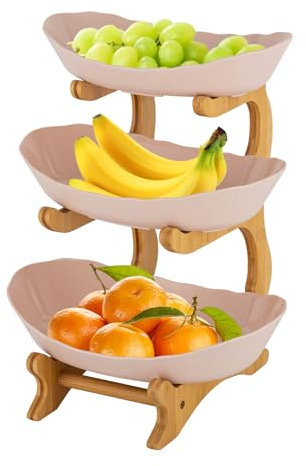 MINRS Frutero de 3 pisos, frutero apto para alimentos, material de polipropileno, ahorra espacio, cesta de frutas, soporte para cocina, frutas, verduras, aperitivos, dulces, almacenamiento