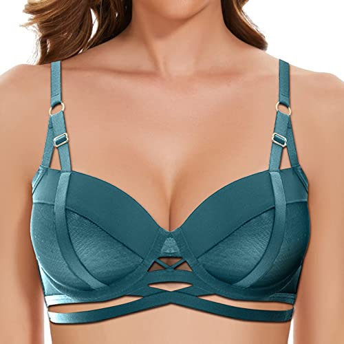 Generico Reggiseno con Ferretto Imbottito Seno in Silicone Reggiseno per Maglietta da Donna con Reggiseno Imbottito -up Senza Ferretto Reggiseno a Coppa Reggiseno Fascia Imbottito (Blue, 70AB)