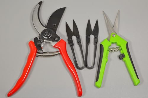 Premium Erntescheren Set 4-teilig für Hanf & Kräuter | Präzisions-Trimm-Scheren aus Edelstahl | Rebschere, Trimmscheren gerade & gebogen | Pflanzenpflege & Ernte Werkzeug von Schmälzles Naturals