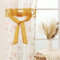 L.Z.E Voile Gardinen Transparente Gold Weiß Vorhänge mit Blumen Muster für Wohnzimmer Schlafzimmer und Kinderzimmer 213 cm Lang 2er Set Gardine Vorhang mit Ösen Geblümte Deko Schal mit Zierbändern