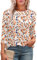 Aokosor Womens 3/4 Sleeve Tops Ladies Blouses Crew Neck Pleated Shirts Fashion Dressy Tunic Blouses Size 14-16 Orange Leaf