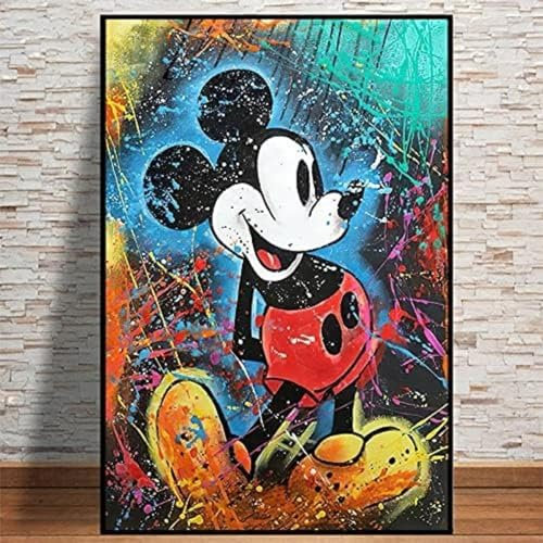 Puzzle 1000 Pieces Colourful Mickey Mouse Painting Graffiti Street Art Picture Puzzle 1000 Pieces of Toy Puzzles Funny Family Game for Children Adults 50 x 75 cm (20 x 30 inches)