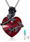 DAYLINLOVE Schwarze Rose Urne Kette für Asche 925 Sterling Silber Gothic Herz Rose Halskette Einäscherung Memorial Andenken Schmuck Geschenke für Damen