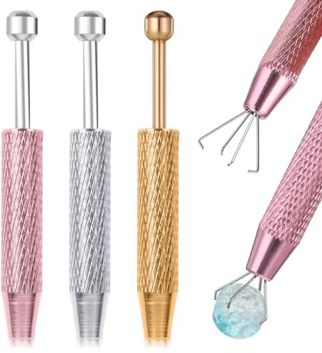 3 pinzette per piercing a sfera, per gioielli con 4 artigli, pinza per piercing a sfera, strumento per la raccolta di gioielli