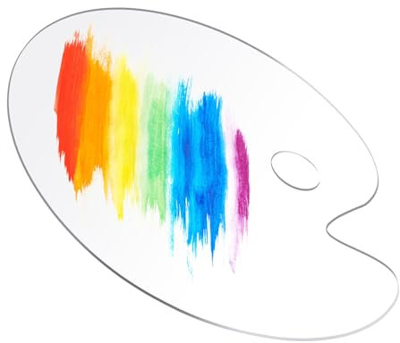 Clear Acrylic Paint Palette Oval Shaped 30 X 40cm, Non-stick Art Palette with Thumb Hole Large Transparent Acrylic Painting for Oil Watercolour DIY Art Craft