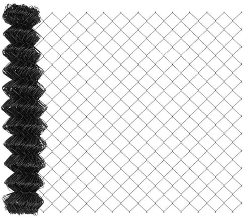 vidaXL Chain Link Fence Grey 25 x 1.2 m Steel, Garden and Terrace, Durable UV-Resistant Materials, Outdoor Fence, Protective Barrier, Commercial Property Boundary