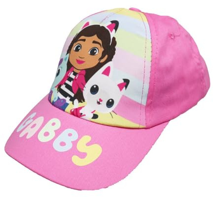 WS-Trend Gabby’s Dollhouse Kinder Basecap in Pink – verstellbare Mädchen Kappe 52–54 cm mit Gabby & Katzenmotiv – 100% Baumwolle
