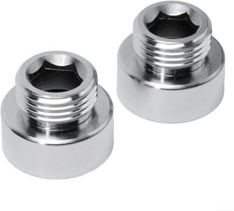 Sumsoctober Lot de 2 adaptateurs de tuyau de douche, raccorde des têtes fixes avec des tuyaux flexibles de 1,9 cm pour BSP-25 mm femelle à 1,27 cm pour BSP-20 mm mâle