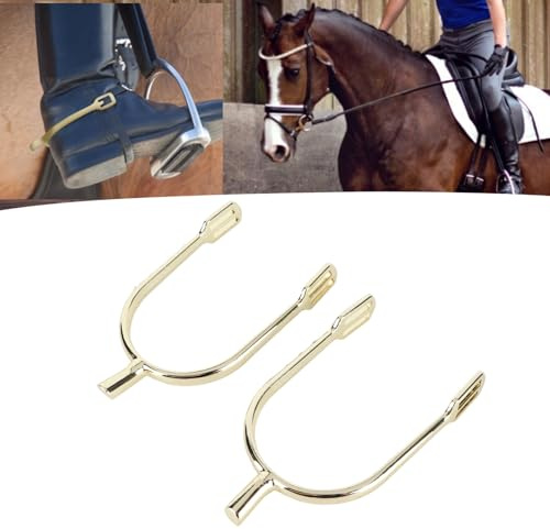 Phefop Damen-Reitsporen, Sporen, Legierungs-Reitsporen Zum Reiten, Schmales Design Im Westlichen Englischen Stil, Anfängerfreundliche Reitausrüstung, Damen-Reitsporen, Chrom (Gold)