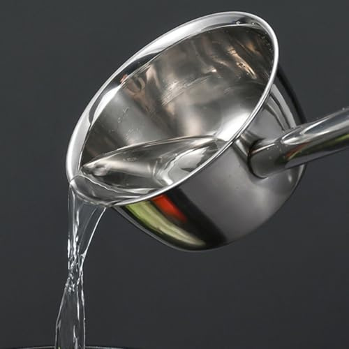 Tidevib Stainless Steel Ladle with Extra Long Handle for Deep Pots and Bowls, Soup Serving Spoon with Hanging Hook for Kitchen Storage