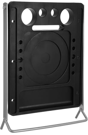 HOMSFOU Plateforme Pliable Antidérapante pour Escabeau, Étagère Porte-outils Robuste 35 X 27 Cm en Métal, Rangement Pratique pour Bricolage et Jardinage, Accessoire Compatible Échelle