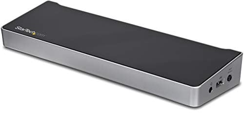 StarTech.com Dual Monitor KVM Docking Station - for Two Laptops - 4K - File Transfer - Universal Laptop Docking Station (USB3DDOCKFT), Black