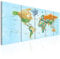 decomonkey Bilder Weltkarte 200x80 cm 5 Teilig Leinwandbilder Bild auf Leinwand Wandbild Kunstdruck Wanddeko Wand Wohnzimmer Wanddekoration Deko Abstrakt Karte Landkarte
