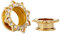 KUBOOZ Vergoldeter Schmuck, Blume, Edelstahl, Kristall, Edelsteine, Schrauben, Rücken, Ohrstöpsel, Messgeräte, paarweise verkauft, Edelstahl