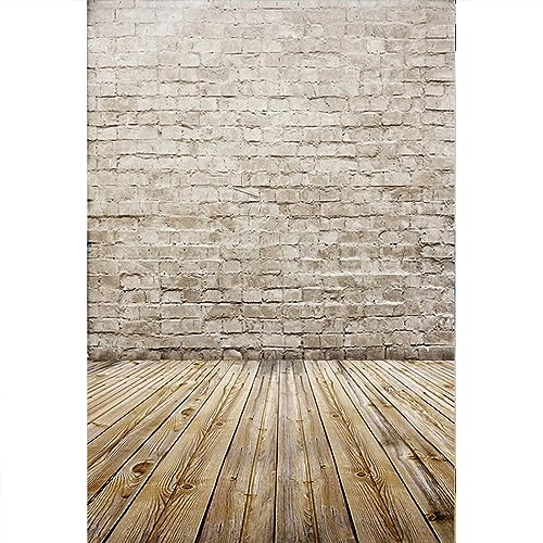 YongFoto 2,5x3m Vinyl Foto Hintergrund Alter Innenraum mit Backstein und Hölzernem Fußboden Ziegel Fotografie Hintergrund für Photo Booth Erwachsene Kinder persönliche Portrait Studio Requisiten