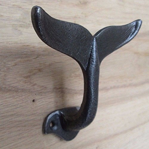 PUAK523 Wandhaken aus Gusseisen, Wal-Schwanz-Form, dekorativer Wandhaken zum Aufhängen von Mantel, Kleidung, Kappe, Verkaufsständer