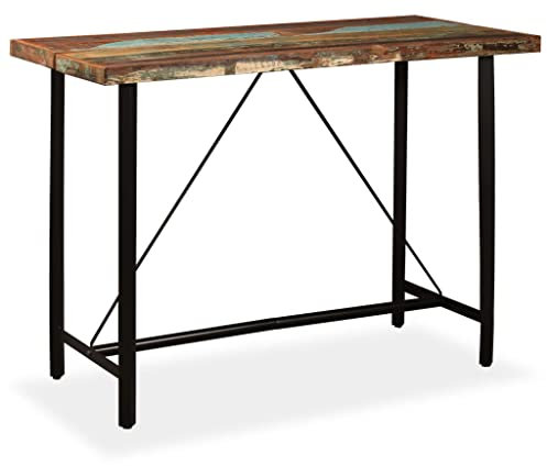 vidaXL Bartisch Bartresen Theke Stehtisch Tresentisch Küchentisch Bistrotisch Loungetisch Esstisch Tisch Recyceltes Massivholz 150x70x107cm
