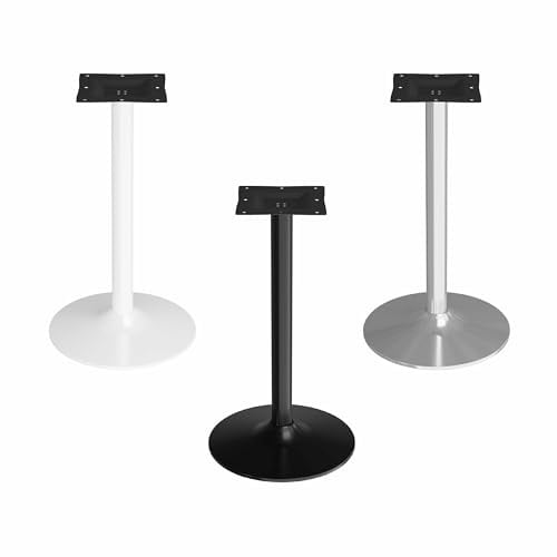 Tischgestell Modell GASTRO mit Trompeten Bodenplatte (Ø 45cm) in 3 Farben Auswählbar Chrom, Weiß, Schwarz (Schwarz)