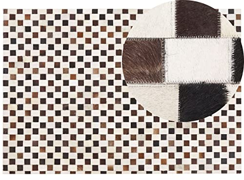 Beliani Rechteckiger Teppich aus Kuhfell braun/beige Patchwork 160x230 cm Kayabey
