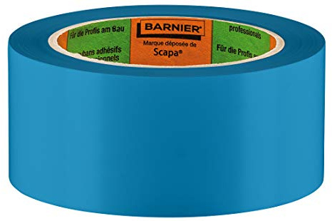 Colorus Barnier Putzerband 6097 blau glatt 50 mm x 33 m für Holz | Barnier Putzerband zum Abkleben und Schützen von Holz bei Putz- und Malerarbeiten – glatte Bandoberfläche, blau eingefärbt