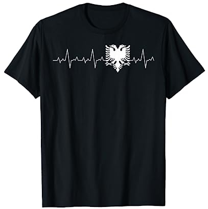 Republik Albanien Albania Designs Unisex-Erwachsene Schwarz Albanien-Design T-Shirt Klein EU 38-40