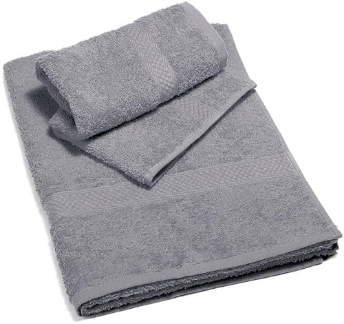 Caleffi - Set Asciugamani Bagno Viso e Bidet in Morbida Spugna 100% Cotone con 3 Asciugamani Viso 55x100 cm + 3 Asciugamani Bidet Ospite 40x60 cm, Asciugamano Resistente a Lavaggi Frequenti e Durevole