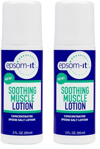 EPSOM-IT Soothing Muscle Roll On Magnesium Lotion, Epsom Salt, Arnica, 2 Pk