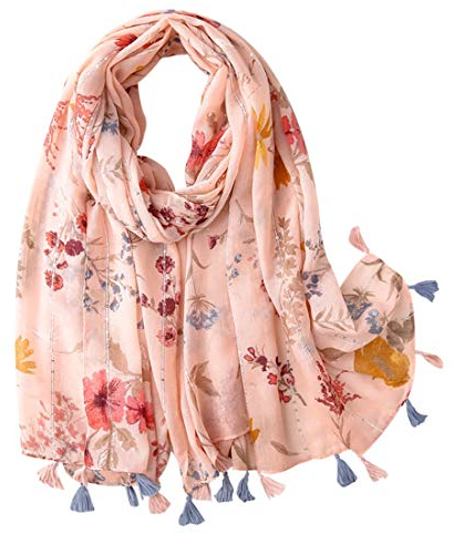 FAIRYGATE Tücher Rosa Damen Schal Damen XXL Herbst Frühling Sommer und Herbst Winterschal Weich Warm Quadratisch Langer Fransen Poncho 18232
