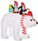 HOMCOM Aufblasbare Pinguine auf Eisbär 2,1 m Weihnachtsdekoration mit Lichtern Aufblasbares Modell Weihnachten Gärten Dekoration automatisches Aufblasen wetterfest Polyester 227 x 113 x 206 cm
