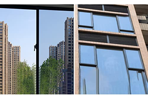 HARICSET Spiegelfolie Fenster Sichtschutz Spiegelfolie UV-Filter Sonnenschutz Wärmedämmung Statisch Selbstklebend(Size:1 * 1m)
