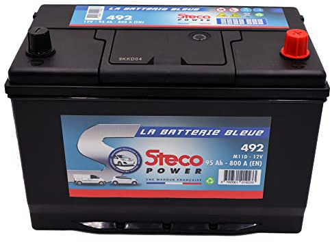Stecopower 492 Batterie 12V 95Ah 800A, Gamme Asiatique, 303mm x 175mm x 227mm