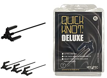 Quick Knot Deluxe® | Mane Clip for Bun | Suitable for Horses and Ponies | Standard or XL | Black, Brown & White (XL, Black)