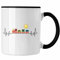 Trendation - Zug Züge Herzschlag Tasse Geschenk für Eisenbahner Zugführer Hobby Geschenkidee (Schwarz)