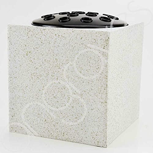 White Speckled Memorial Graveside Funeral Flower Rose Bowl Vase
