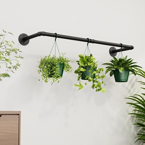 Galood Plant Hanger Indoor Hanging Planters for Indoor Plants Hanging Plant Holder Black Metal Rod(Pot/Chain/Plant not Included