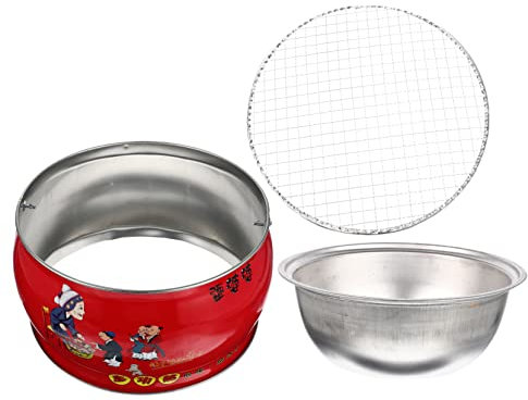 Yardwe 1 Satz Holzkohle gebackene Kohlen becken Holzkohle-Hibachi-Grill Pelletbrenner Outdoor-Grillwerkzeug Campingkocher tragbar Heizofen Herd Holzkohlebecken Kohleofen